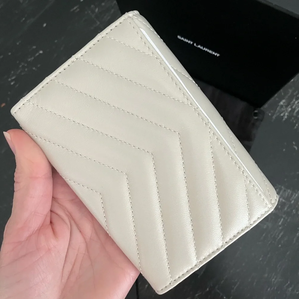 Saint Laurent Quilted Leather Card Holder Wallet - Picture 13 of 16